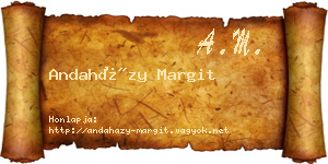 Andaházy Margit névjegykártya
